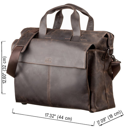Large Men's Leather Bag SHVIGEL 11119 Brown Stylish Natural Leather Design