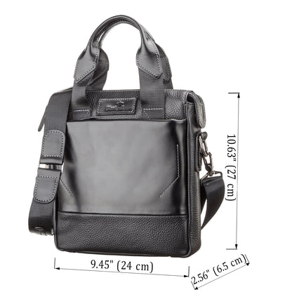 Men's Genuine Leather Bag SHVIGEL 11121 Black - Natural Leather, Ukrainian Craftsmanship