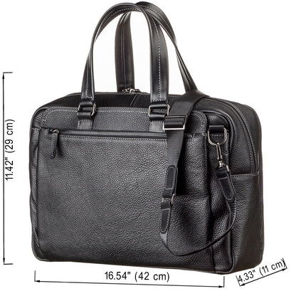 Men's Leather Bag SHVIGEL 11123 Black Genuine Leather Made in Ukraine
