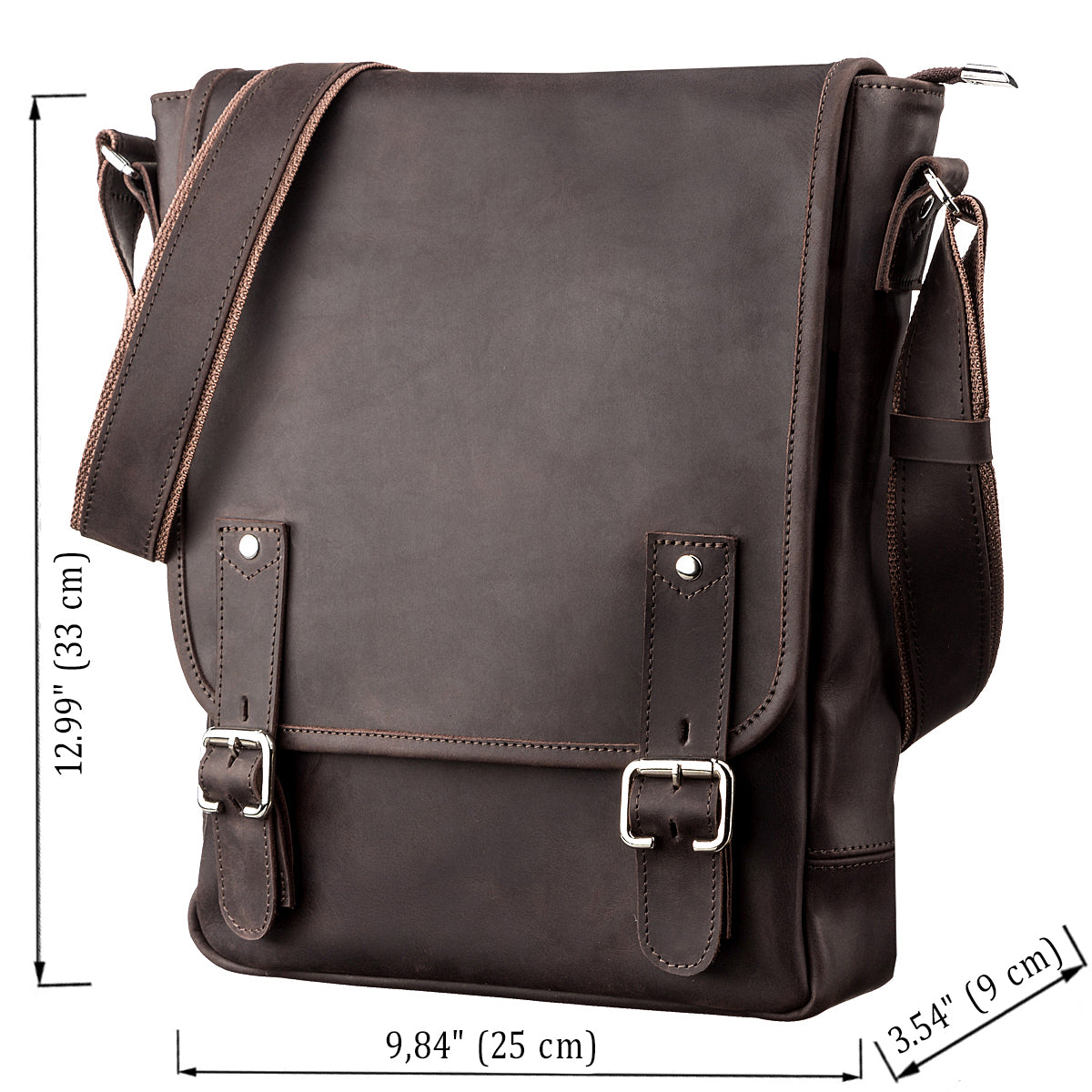 Men's Vintage Leather Bag SHVIGEL 11129 Brown Natural Leather Material
