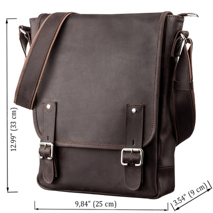 Men's Vintage Leather Bag SHVIGEL 11129 Brown Natural Leather Material