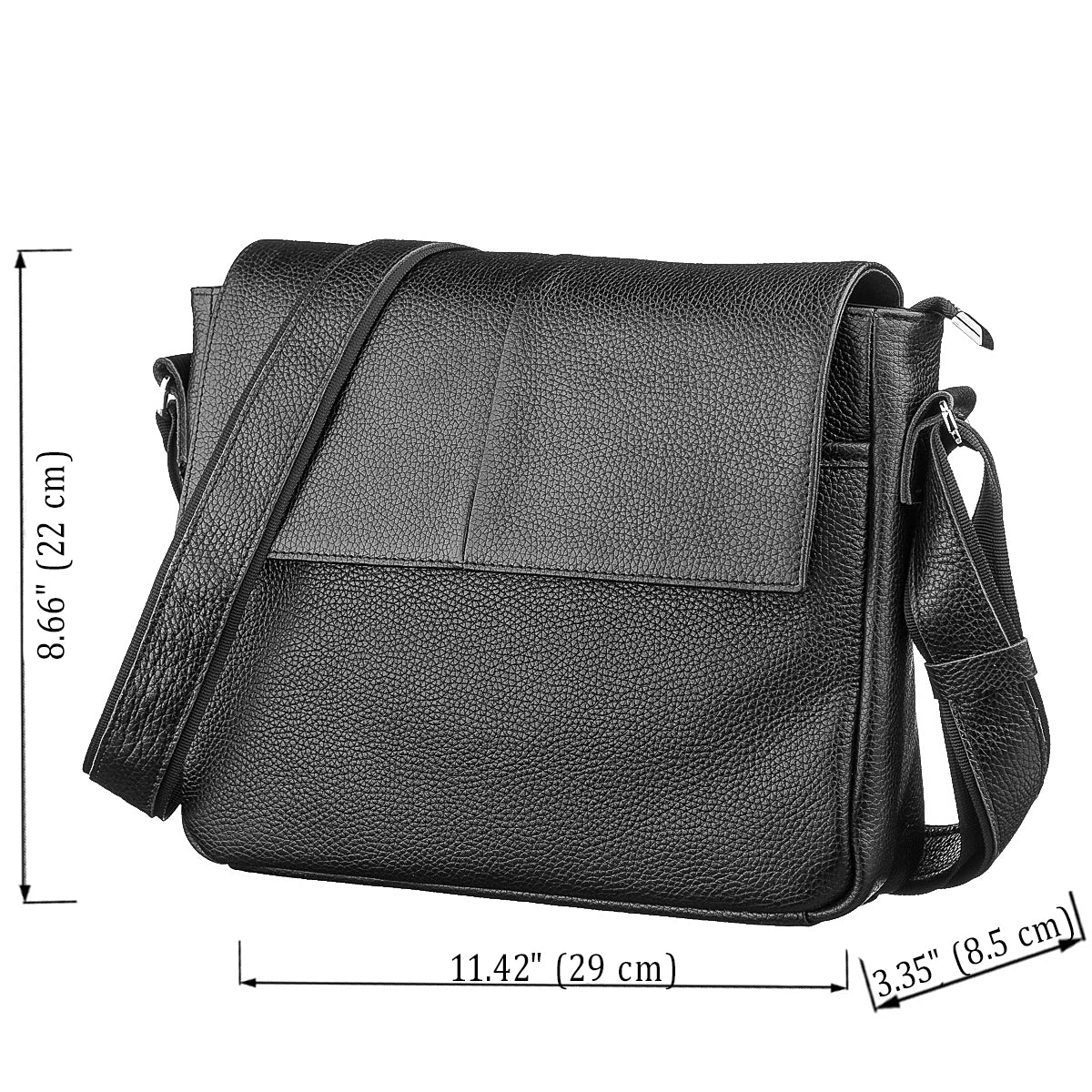 Leather Bag SHVIGEL 11131 Black Ukrainian Genuine Leather Stylish Design