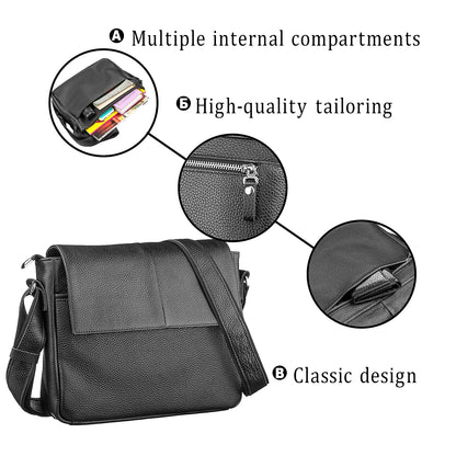 Leather Bag SHVIGEL 11131 Black Ukrainian Genuine Leather Stylish Design