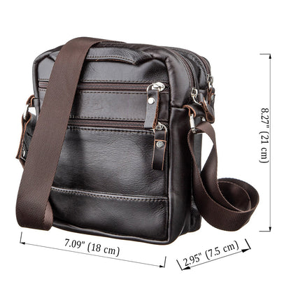 Men's Leather Bag SHVIGEL 11142 Brown Genuine Leather Ukrainian Made Stylish Design