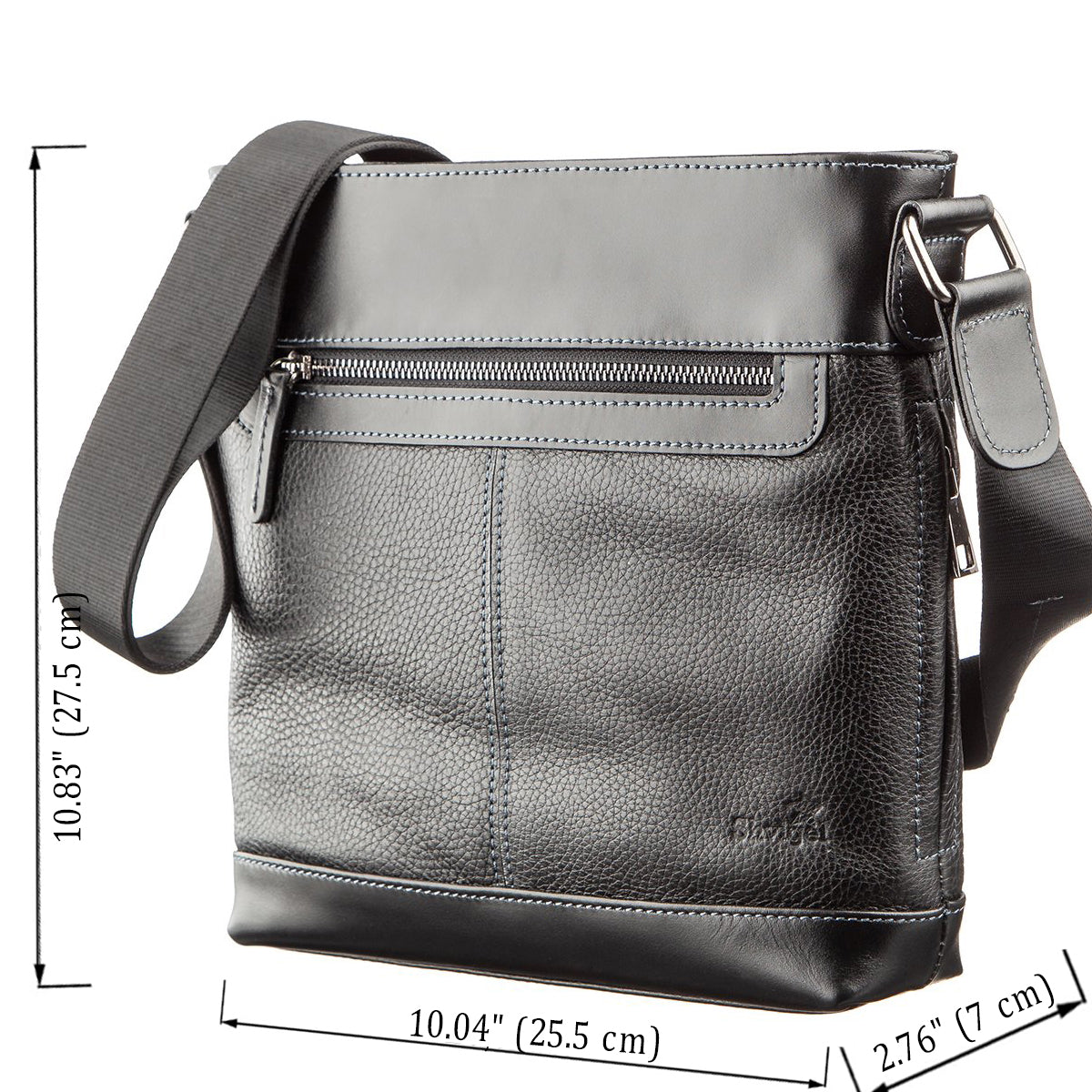 Men's Multifunctional Bag SHVIGEL 11181 Black Genuine Leather from Ukraine