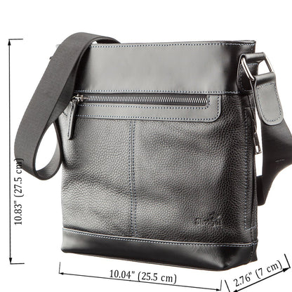 Men's Multifunctional Bag SHVIGEL 11181 Black Genuine Leather from Ukraine