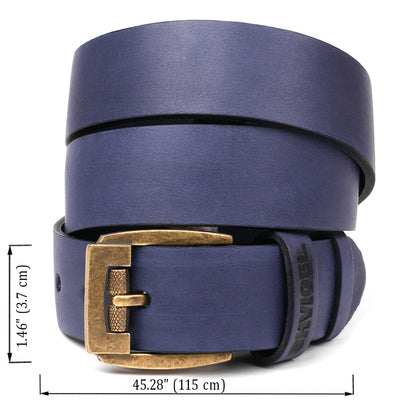 Leather Men's Belt SHVIGEL 11258 Blue Genuine Leather Made in Ukraine