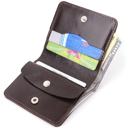 Stylish Men's Leather Wallet SHVIGEL 16610 Brown Genuine Leather Material