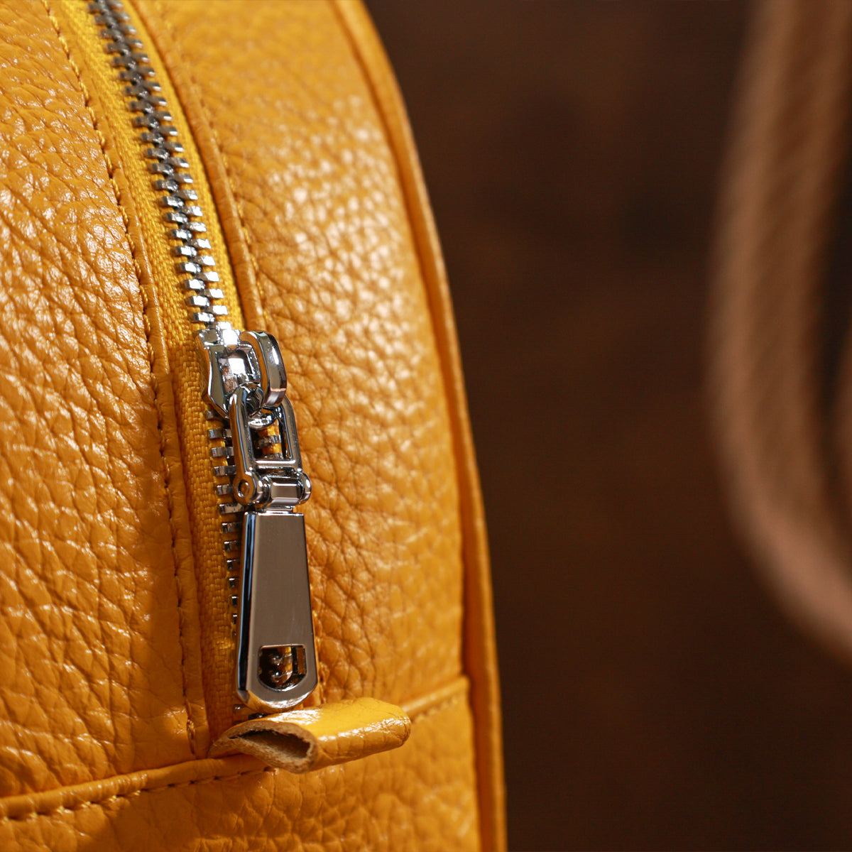 Practical Women's Backpack SHVIGEL 16306 Yellow Natural Leather Design