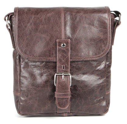 Leather Bag SHVIGEL Model 00855 Brown Genuine Leather Made in Ukraine