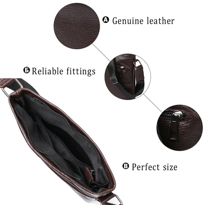 Leather Shoulder Bag SHVIGEL 11601 Brown Natural Leather Stylish Design