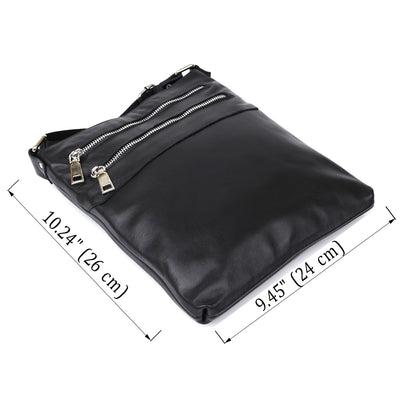 Men's Leather Shoulder Bag SHVIGEL 11602 Black Natural Leather Handmade Ukraine