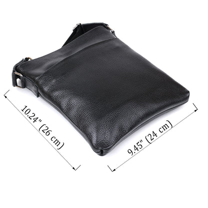 Leather Crossbody Bag SHVIGEL 11603 Black, Durable Natural Leather, Made in Ukraine