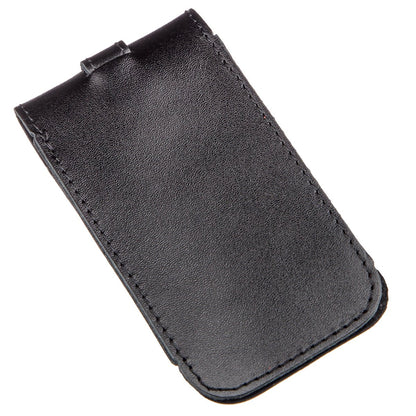 Compact Leather Key Holder with Strap SHVIGEL 13988 Black, Natural Leather, Made in Ukraine