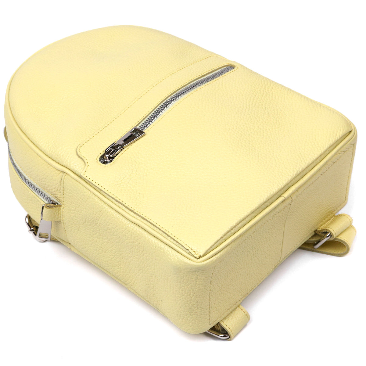 Original Women's Leather Backpack SHVIGEL 16307 Lemon Yellow - Genuine Leather, Stylish Design