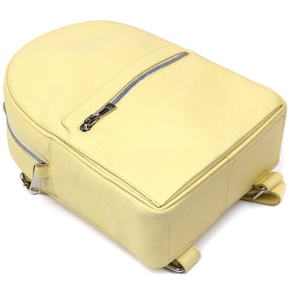 Original Women's Leather Backpack SHVIGEL 16307 Lemon Yellow - Genuine Leather, Stylish Design