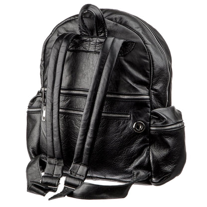 Leather Backpack SHVIGEL 11260 Black Natural Leather, Ukrainian Craftsmanship
