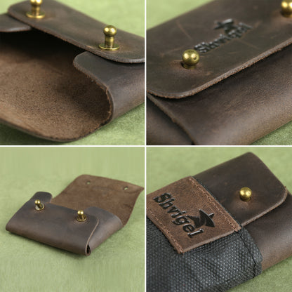 Business Card Holder SHVIGEL 16160 Brown Genuine Leather for Business Cards