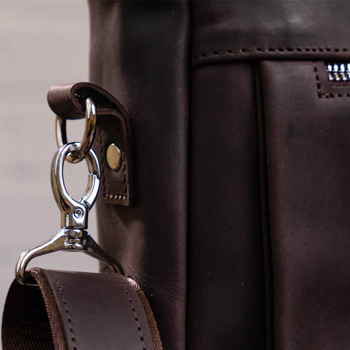 Laptop Bag SHVIGEL 11026 Brown Natural Leather - Ukrainian Craftsmanship