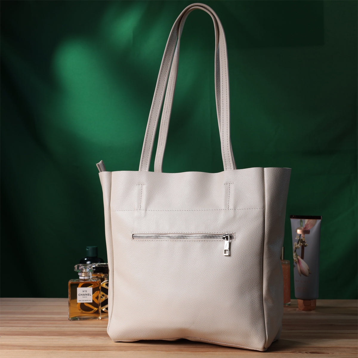 Spacious SHVIGEL Leather Shopper Bag 22843 Beige Made in Ukraine – Durable Design