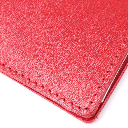Bright Red Natural Leather Auto Document Cover SHVIGEL 16161 for Driver's License and Passport