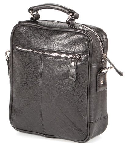 SHVIGEL Leather Bag 00875 High-Quality Black Genuine Leather Ukraine Crafted