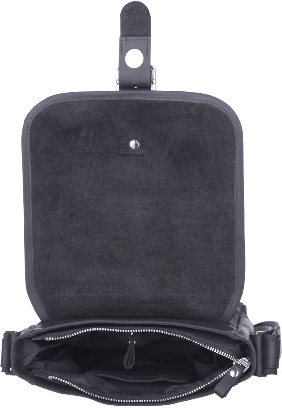 SHVIGEL Leather Bag 11037 Black - Genuine Ukrainian Leather, Stylish Design