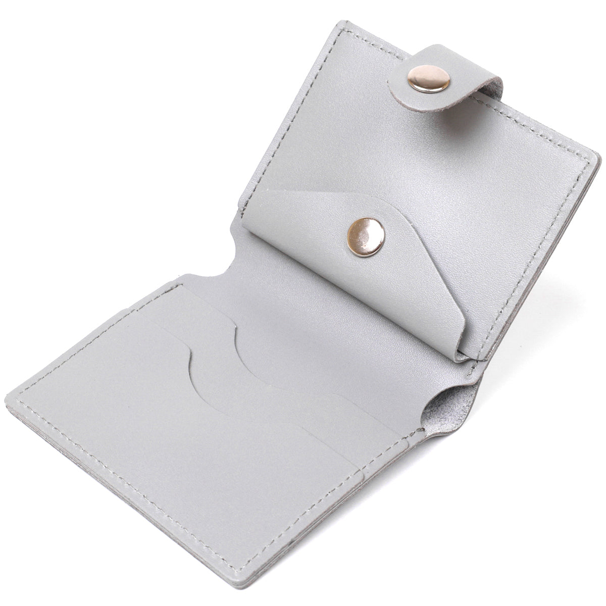 Compact Fashionable Wallet SHVIGEL 16493 Gray Genuine Leather from Ukraine