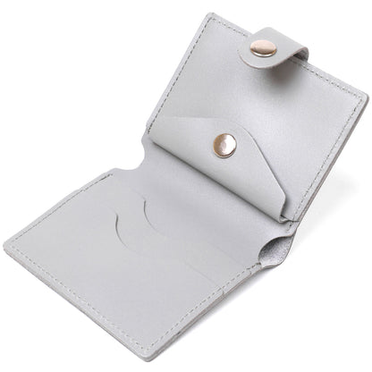 Compact Fashionable Wallet SHVIGEL 16493 Gray Genuine Leather from Ukraine