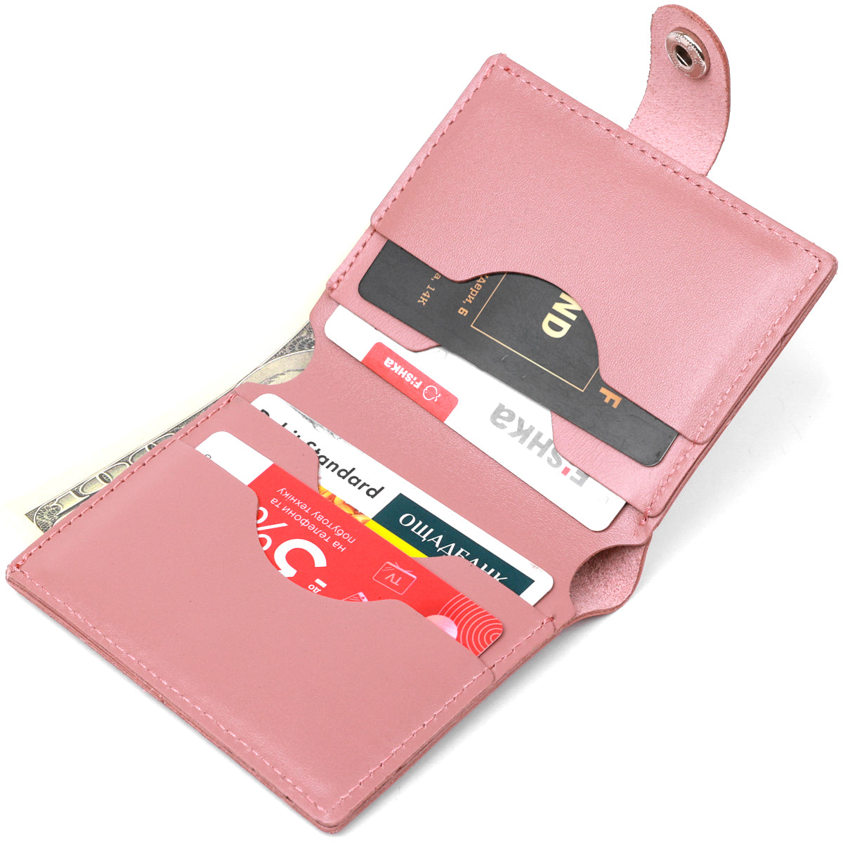 Women's Genuine Leather Wallet SHVIGEL 16509 Pink - Crafted in Ukraine from High-Quality Leather