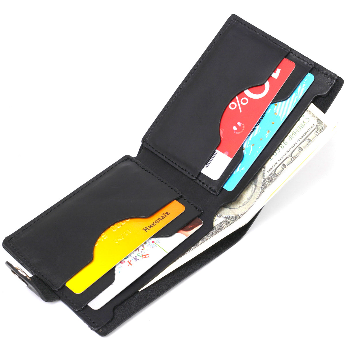 Men's Vintage Matte Wallet SHVIGEL 16453 Black 100% Genuine Leather Craftsmanship