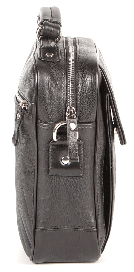 SHVIGEL Leather Bag 00875 High-Quality Black Genuine Leather Ukraine Crafted
