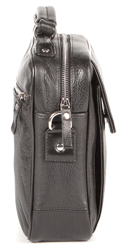 SHVIGEL Leather Bag 00875 High-Quality Black Genuine Leather Ukraine Crafted