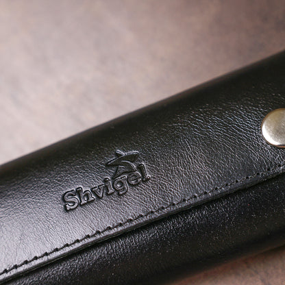 Stylish Leather Key Holder SHVIGEL 16529 Black Natural Leather for Keys