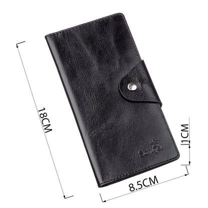Vertical Men's Wallet SHVIGEL 16173 Black Alkor Leather with Snap Closure