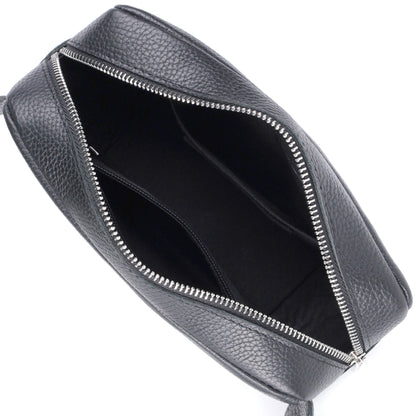 Men's Leather Sling Bag SHVIGEL 22826 Black Genuine Leather, Durable Design