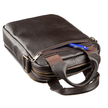 Men's Leather Bag SHVIGEL 11183 Smooth Brown Genuine Leather Ukraine
