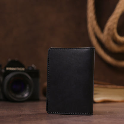 Leather ID Case SHVIGEL 13944 Black Natural Leather with Premium Quality Finish