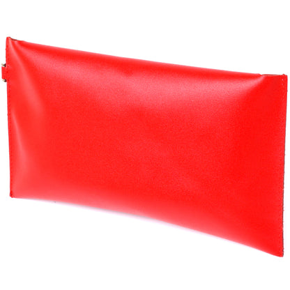 Leather Travel Cosmetic Bag SHVIGEL 16421 Red Natural Leather Made in Ukraine