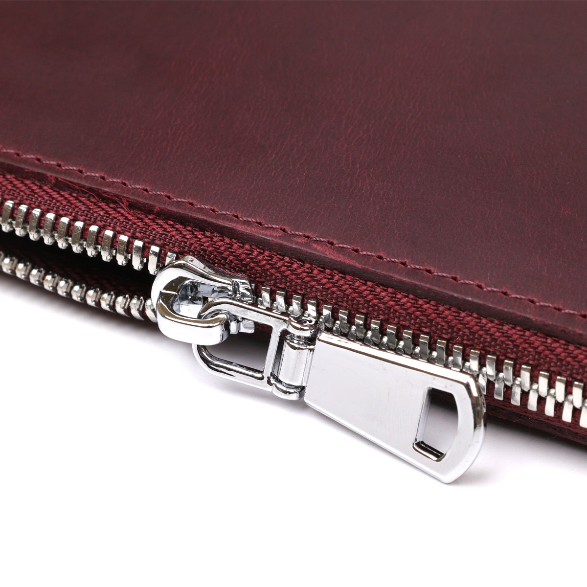 Unisex Vintage Leather Clutch by SHVIGEL 16187 in Burgundy - Natural Leather, Ukraine