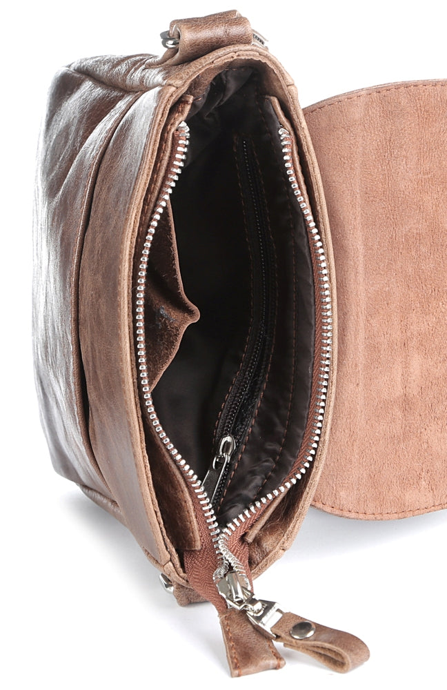 Leather Bag SHVIGEL 00978 Brown Genuine Leather Handmade in Ukraine