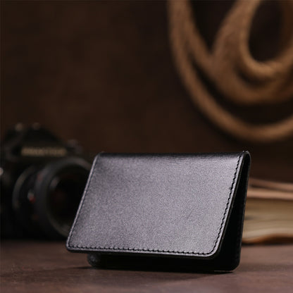 Leather Driver's License Cover SHVIGEL 13968 Black Natural Leather Made in Ukraine