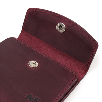 Leather Matte Wallet SHVIGEL 16616 Burgundy Natural Leather Made in Ukraine