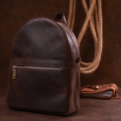 Vintage Women's Backpack SHVIGEL 16314 Brown Natural Leather Design