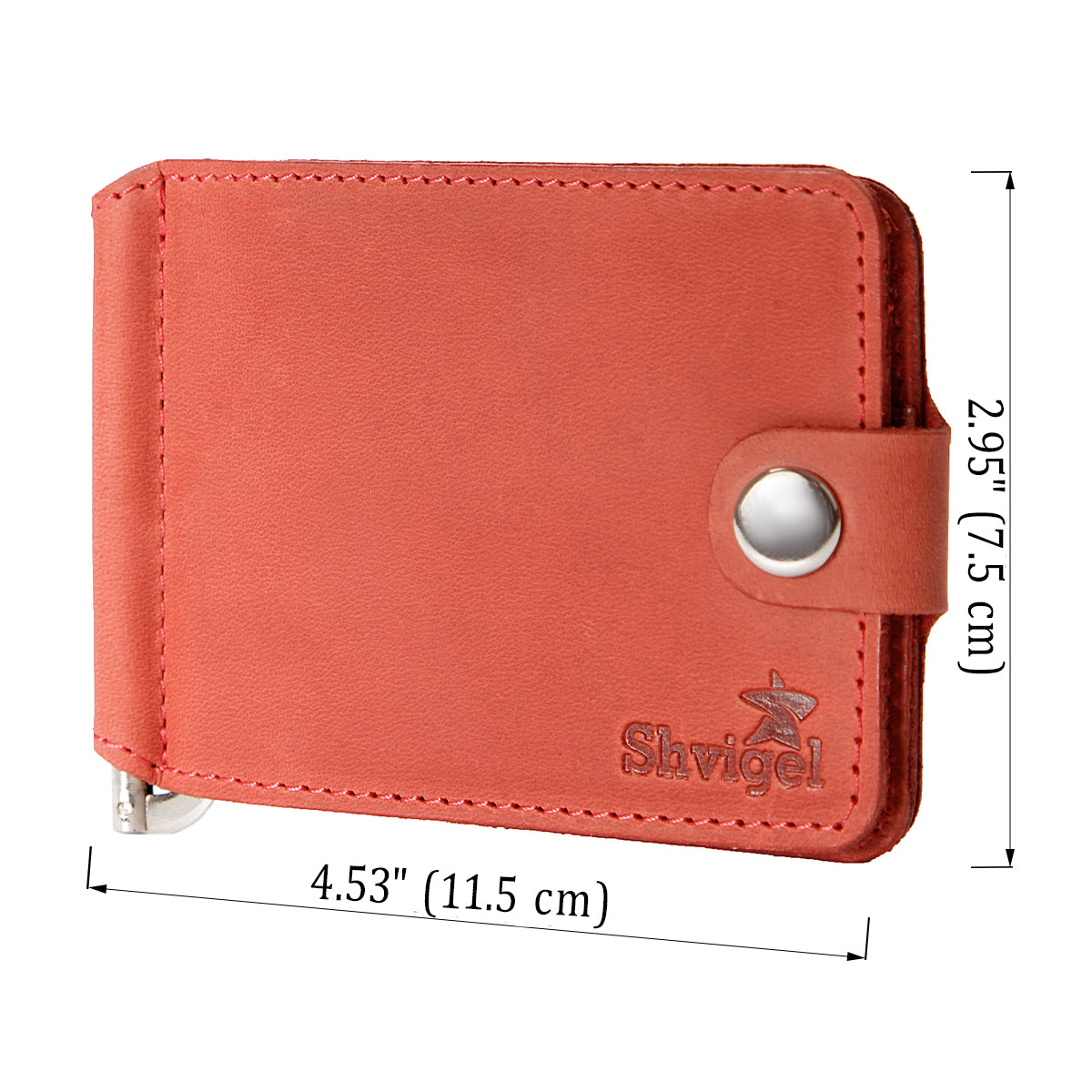 Cash Clip SHVIGEL 13788 - Natural Leather Money Holder, Made in Ukraine