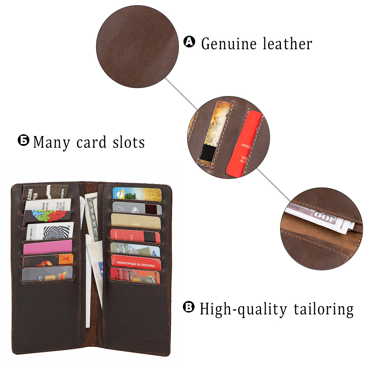 Leather Wallet SHVIGEL 13789 Brown | Genuine Leather | Made in Ukraine