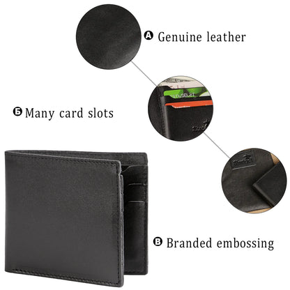 Leather Wallet SHVIGEL 13790 Black Genuine Leather Handmade in Ukraine