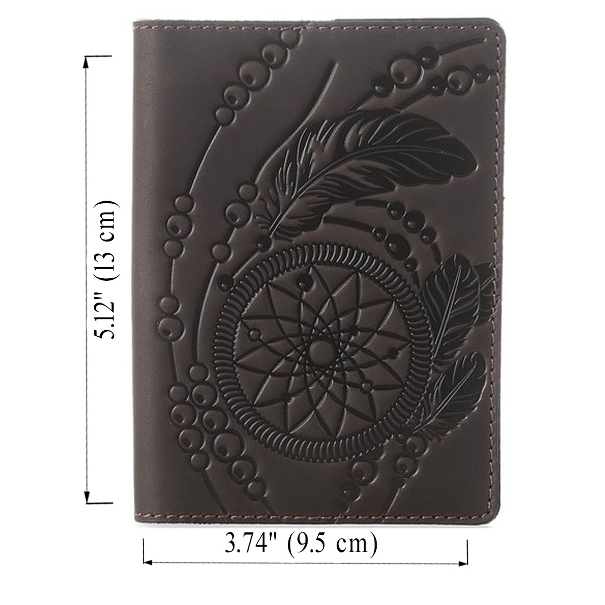 Vintage Leather Passport Cover SHVIGEL 13793 Brown Natural Leather Handmade