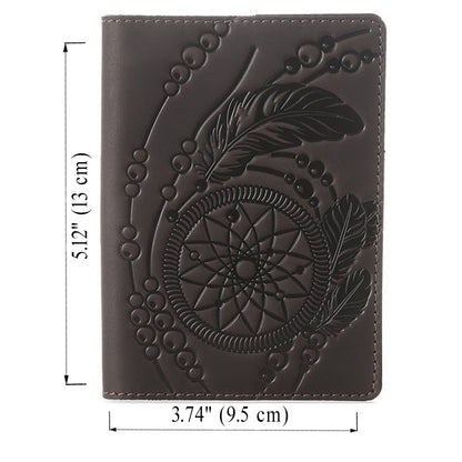 Vintage Leather Passport Cover SHVIGEL 13793 Brown Natural Leather Handmade