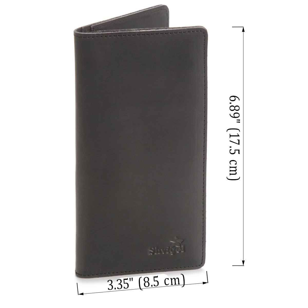 Vintage Leather Wallet SHVIGEL 13794 Black Natural Leather Made in Ukraine